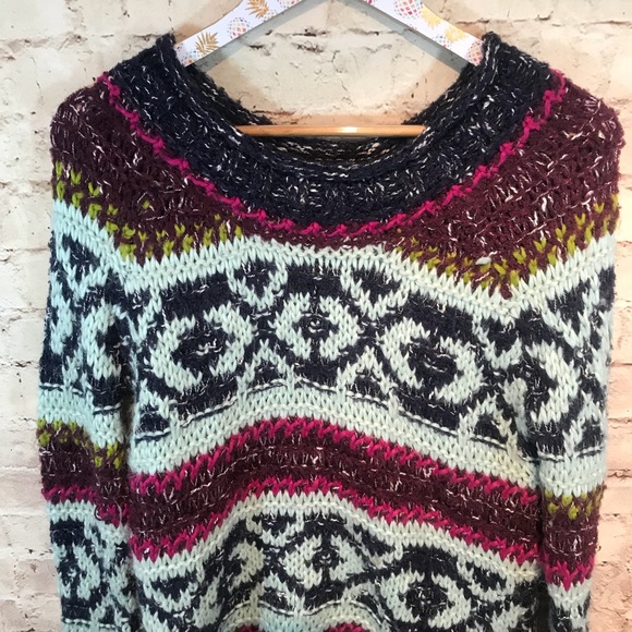 Free People Multi Color Reed Flair chunky sweater - Picture 3 of 7